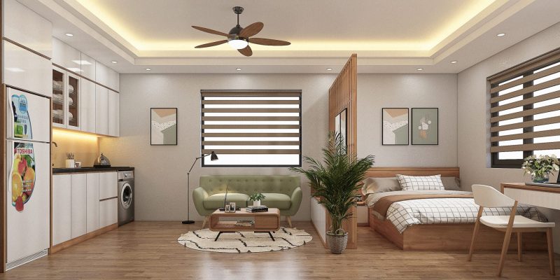 mẫu thiết kế nội thất nhà trọ, chung cư mini cho thuê đẹp