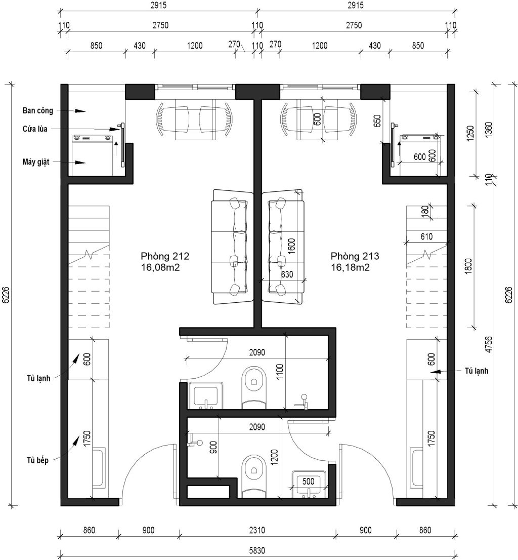 Mẫu thiết kế nhà trọ công nhân đẹp tại Hồng Phong Hải Phòng (5)