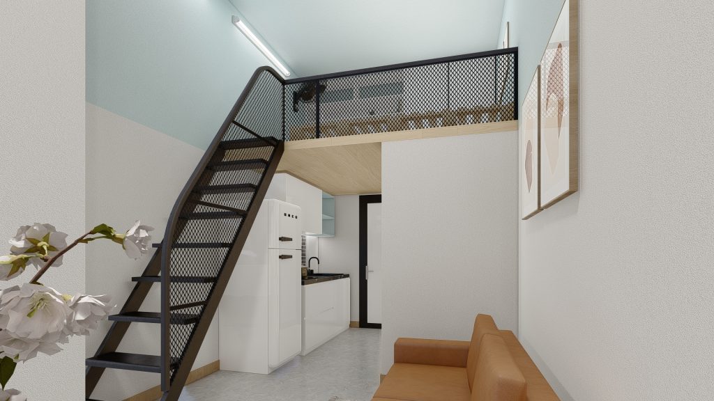 Thiết kế phòng trọ có gác xép 16m2 tại hồng phong hải phòng (1)