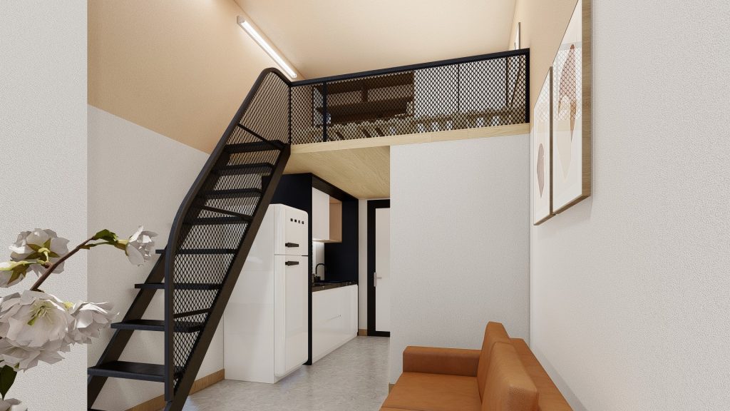 Thiết kế phòng trọ có gác xép 16m2 tại hồng phong hải phòng (5)
