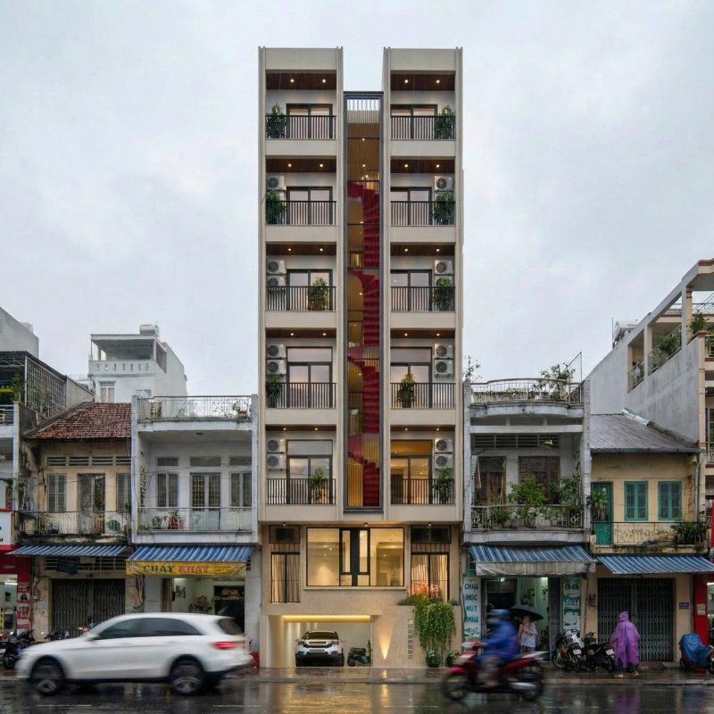 Tòa căn hộ dịch vụ kết hợp ở 7,5x24m 6 tầng 1 hầm tại Hòa Lạc ĐẸP (12)