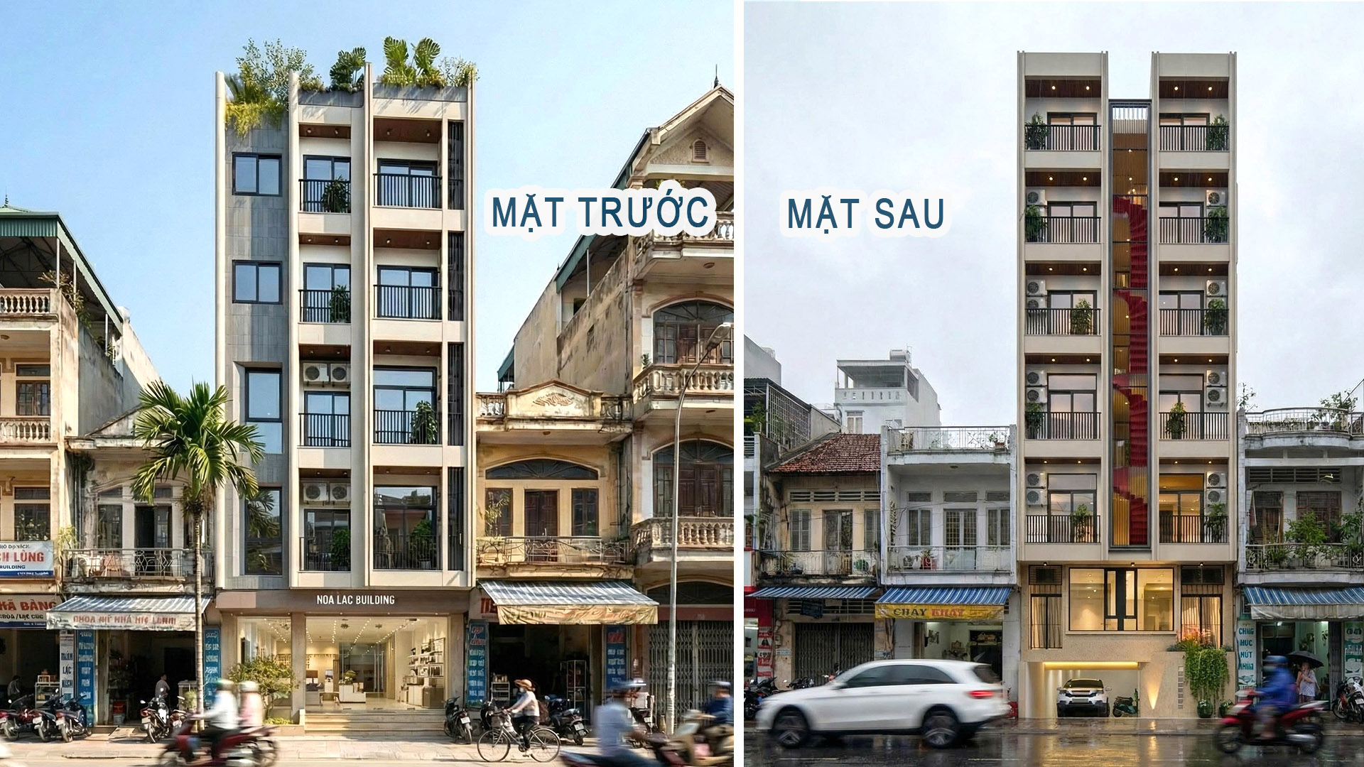 Tòa căn hộ dịch vụ kết hợp ở 7,5x24m 6 tầng 1 hầm tại Hòa Lạc